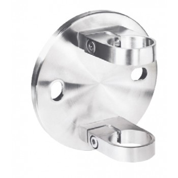 Side Fixing Clamp round Plate to suit 42.4mm o/d-Grade 316 Satin Polished